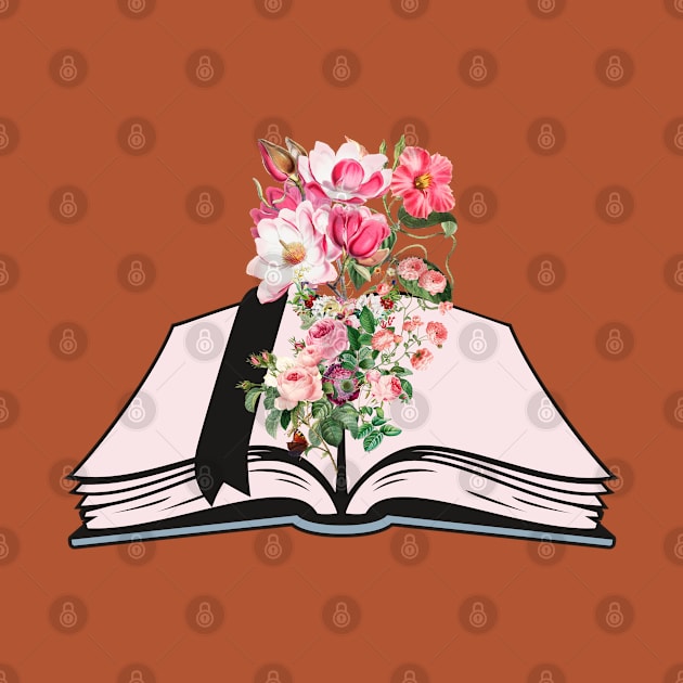 Flowers Growing From Book by AbstractA