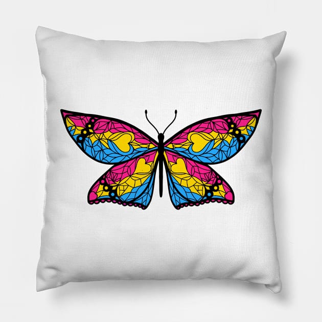 Fly With Pride: Pansexual Flag Butterfly Pillow by StephOBrien