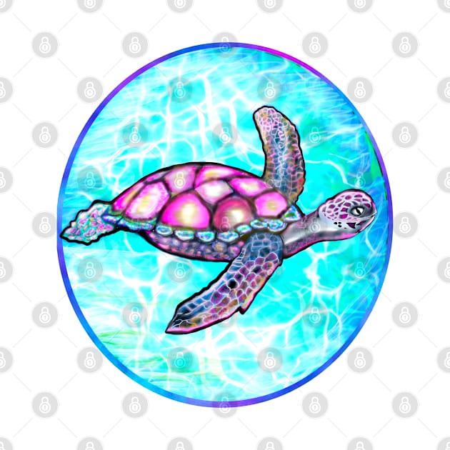 Turtle summer beach -  turtle lovers sparkly magical beautiful sea creature funny sea turtle by Artonmytee