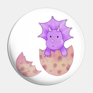 Cute baby dinosaur triceratops hatching from an egg Pin