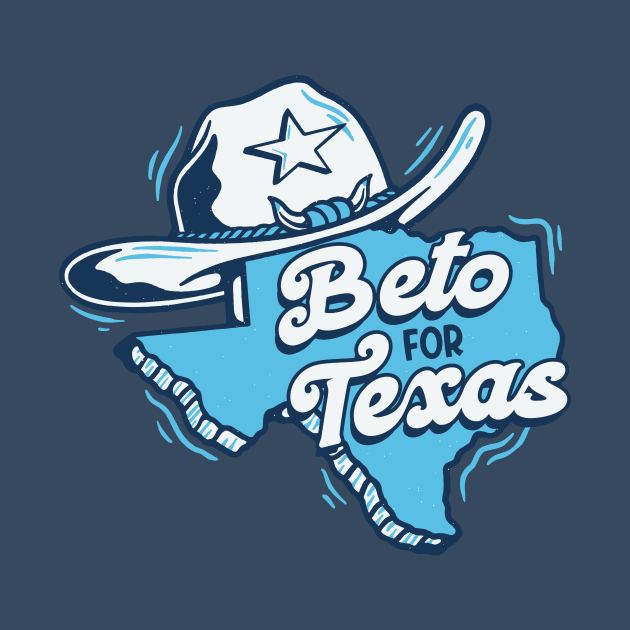 Beto for Texas Governor // Retro Texas Cowboy Hat & State Outline by SLAG_Creative