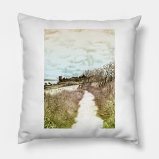 Coastal path at Crail in Fife, Scotland [Colour version] Pillow