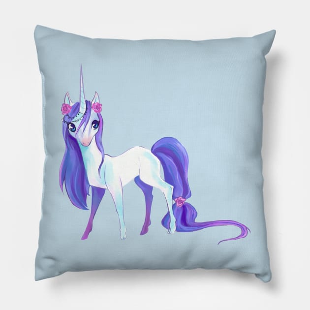 Rose Garden Unicorn Pillow by KaijuCupcakes