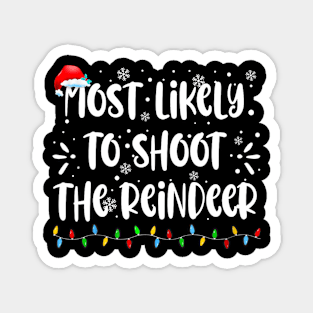 funny Reindeer Family Christmas Holiday santa hat xmas Magnet