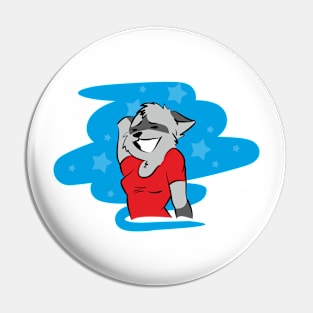 raccoon in red Pin