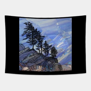 serene joy in blue Tapestry