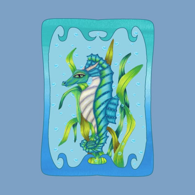 Fantasy Sea Dragon Seaweed Water Frame by DeerSpiritStudio