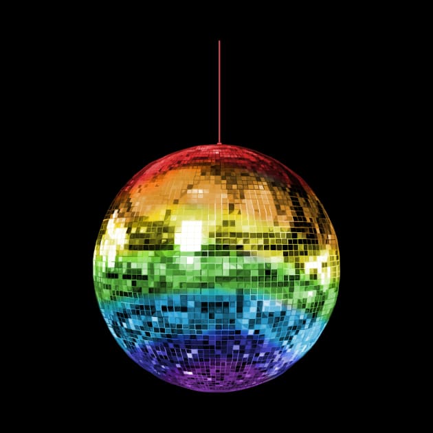 Rainbow Mirrored 1970s Disco Ball by Art by Deborah Camp