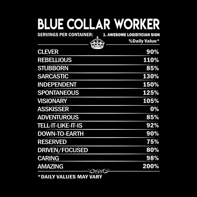 Blue Collar Worker T Shirt - Blue Collar Worker Factors Daily Gift Item Tee by Jolly358