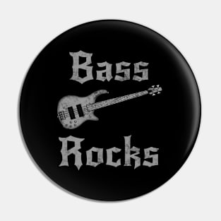 Bass Rocks, Bassist Goth Heavy Rock Metal Musician Pin