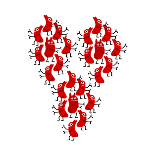 Red ants in the shape of a heart T-Shirt