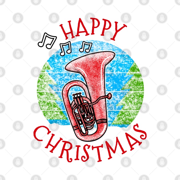 Christmas Tuba Tubaist Brass Musician Xmas 2022 by doodlerob