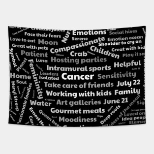 Cancer zodiac wordcloud Tapestry