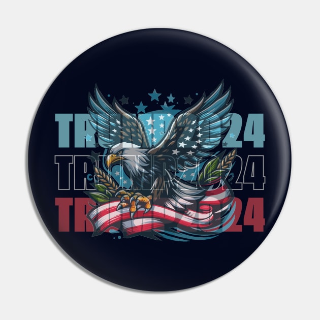 Trump 2024 American Flag Pin by Etopix