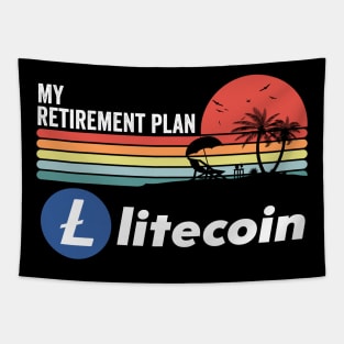 Vintage Litecoin Lite Coin LTC My Retirement Plan Crypto Token Cryptocurrency Wallet Birthday Gift For Men Women Tapestry