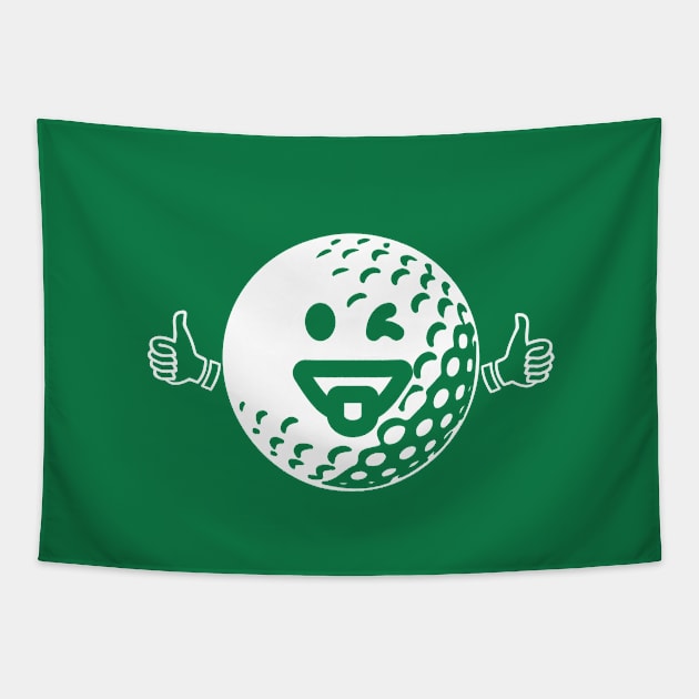 Happy Golf Ball - Funny Golfing Shirt Tapestry by BKFMerch