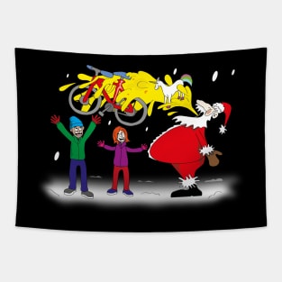 Santa throw up Tapestry