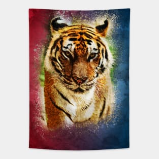 Exotic Bengal TIGER Abstract Watercolor artwork for the animal lovers Tapestry