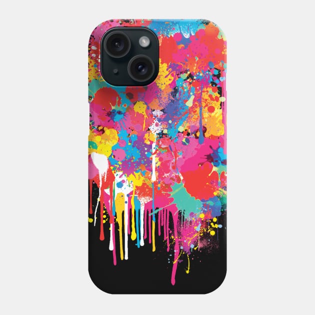 Colorful Paint Splatters Phone Case by saif