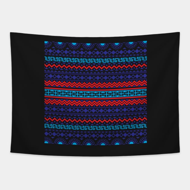 Stripe ethnic Aztec pattern Tapestry by satyam012