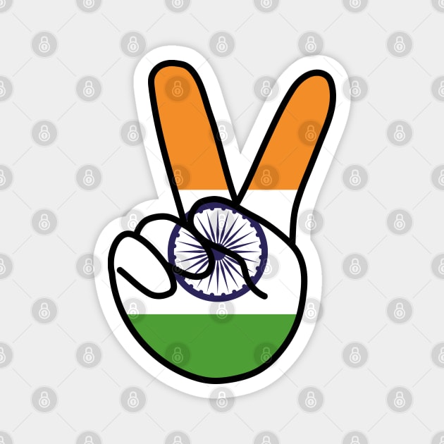 India Flag V Sign Magnet by DiegoCarvalho