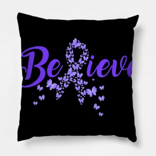 Purple Ribbon Elephant Lover ALZHEIMER AWARENESS Gift Pillow