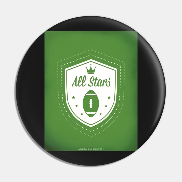 All Stars Football Art in Green Pin by greenoriginals