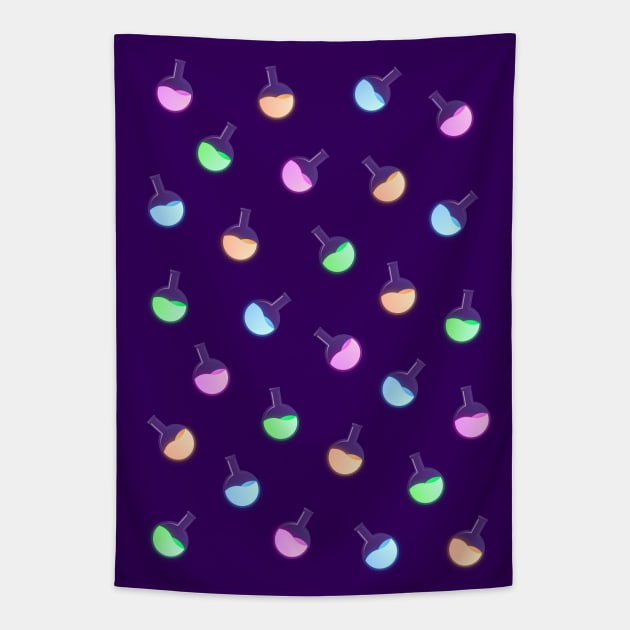 Glowing Potions in Rounded Flasks Tapestry by nejck