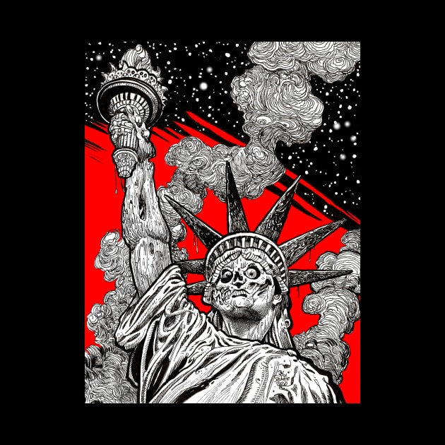 Zombie Statue of Liberty by rsacchetto