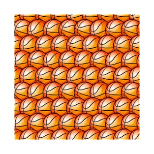 Tiled Orange Basketball Pattern T-Shirt