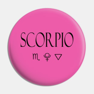 Scorpio Glyph Planet Element Pin