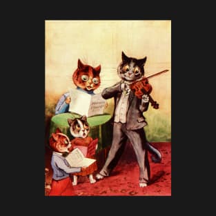 Musical Cat Family by Louis Wain T-Shirt