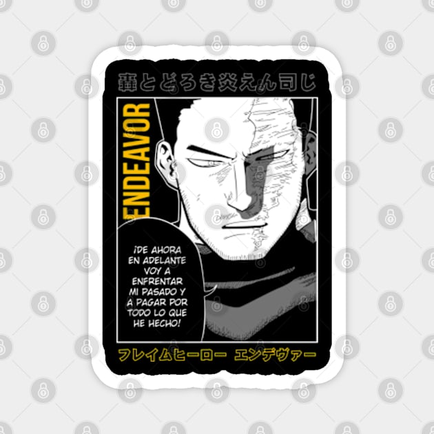 Endeavor Manga fanart Magnet by Planet of Tees