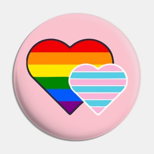 Transsexual Double Heart Pin