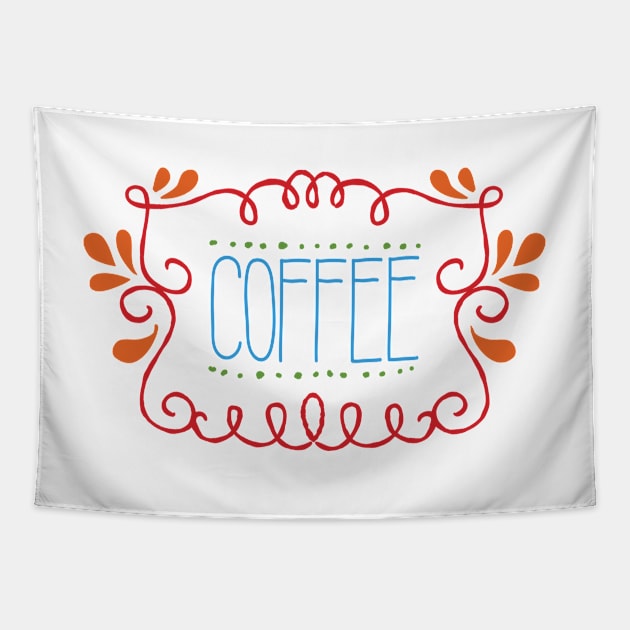 Colorful Coffee Tapestry by kimmieshops