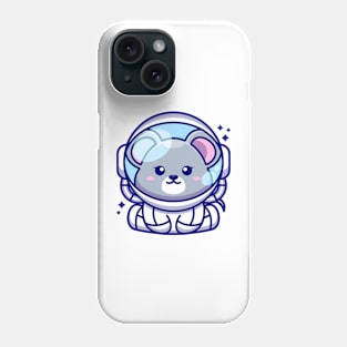 Cute baby mouse wearing an astronaut suit, cartoon character Phone Case