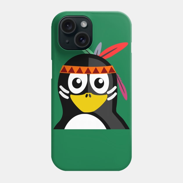 Penguin as Native American Phone Case by PatrioTEEism