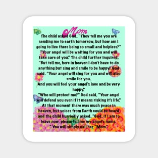 The best Mother’s Day gifts 2022, You will simply call her mom Beautiful poem about motherhood green background Magnet