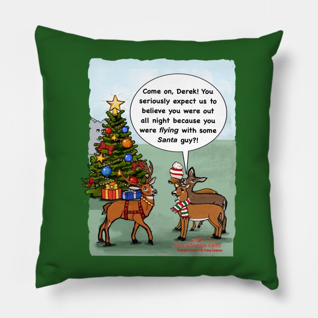 Santa’s Helper Pillow by Enormously Funny Cartoons