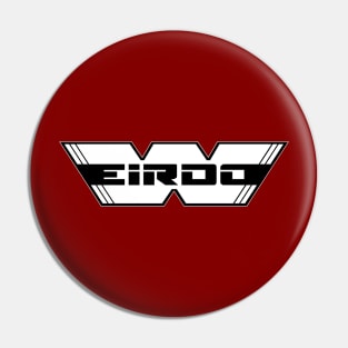 WEIRDO - Logo - White with black lettering - Dark Red Pin