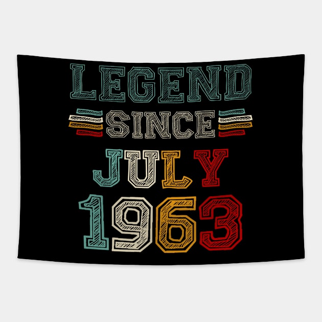 60 Years Old Legend Since July 1963 60th Birthday Tapestry by SuperMama1650