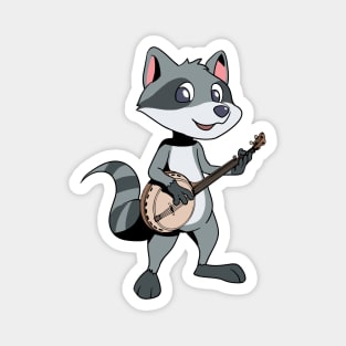 Cartoon raccoon playing banjo Magnet