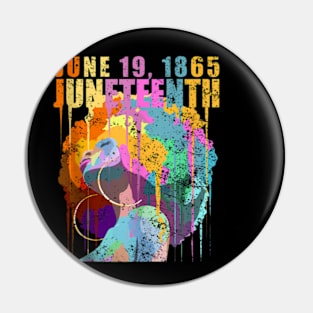 11 June 19 1865 Juneteenth Afro Woman Graffiti Art Pin