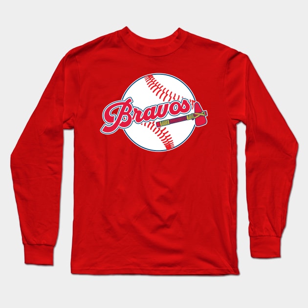 Gamas Threads Let's Go Bravos Baseball Nickname Long Sleeve T-Shirt
