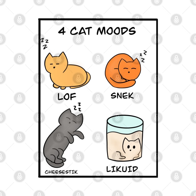 4 cat moods by Ariannakitana