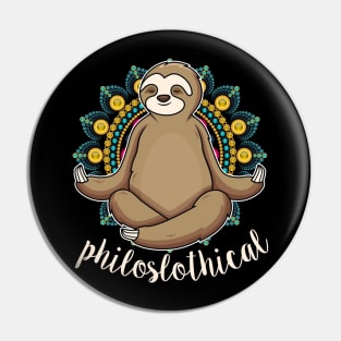 funny sloth yoga philoslothical Pin