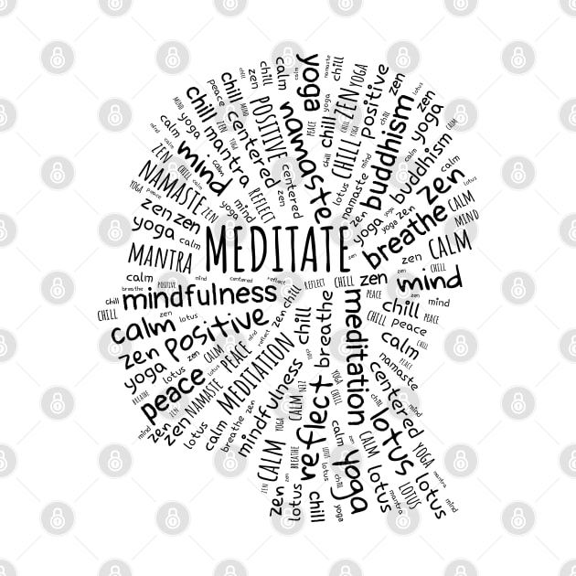 Mindfulness Zen Buddha Meditation Yoga Wordart by orumcartoons