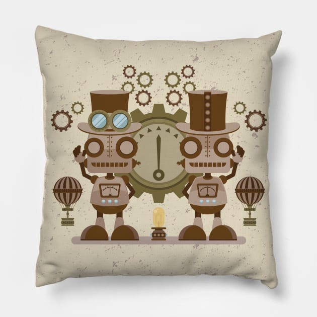 Cyber Robots Pillow by Red Rov