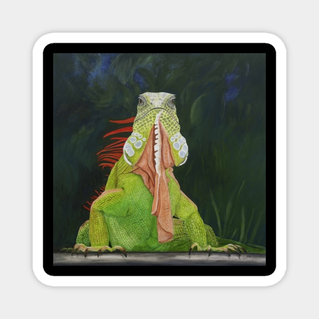 Iguana with Attitude Magnet by KarenZukArt