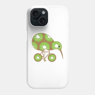 Funny kiwi rides a bicycle Phone Case